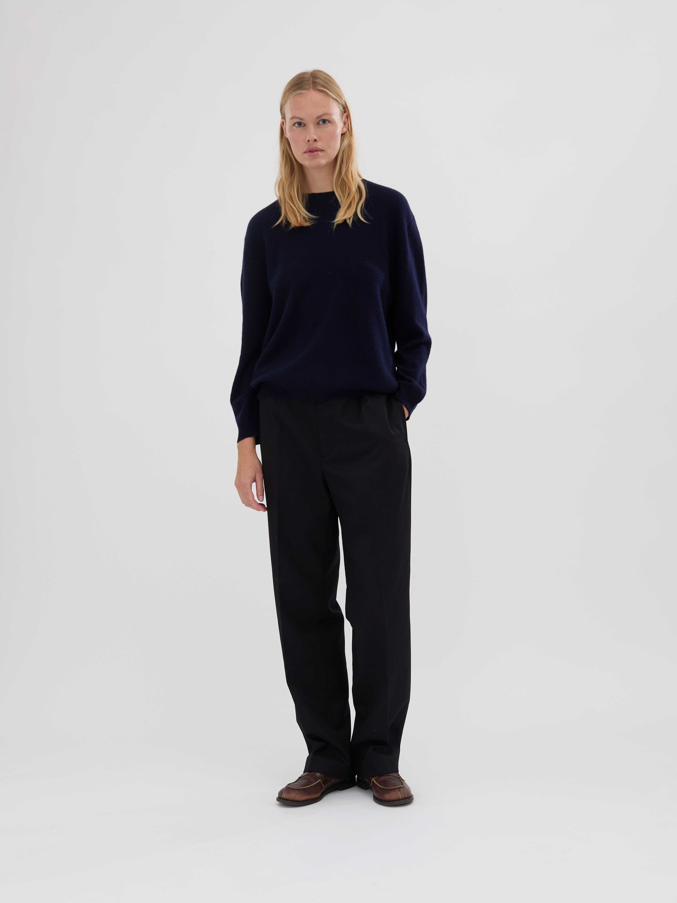 People's Republic of Cashmere Oversized Roundneck Navy Blue