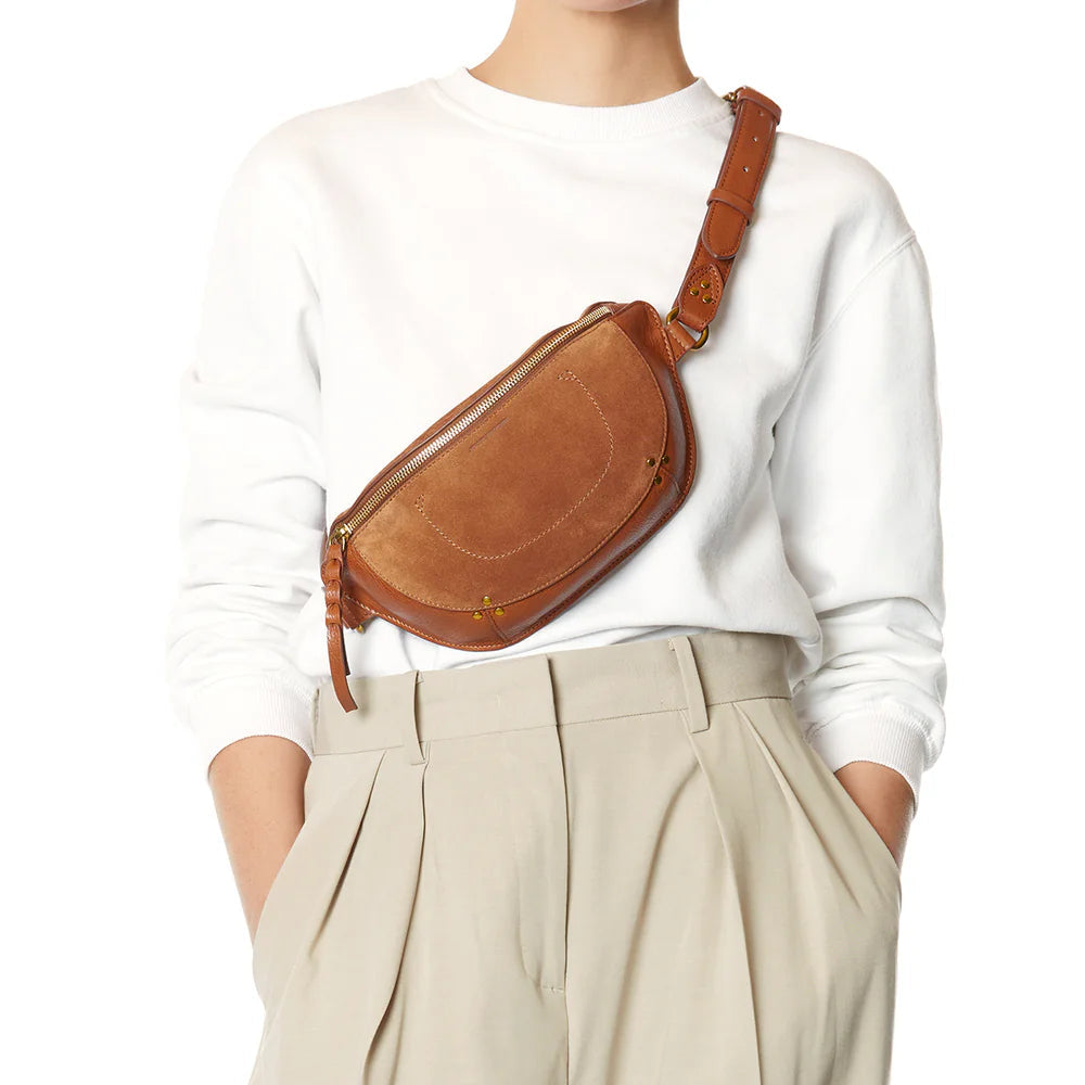 Jerome Dreyfuss Lino Banane Split Suede Caramel