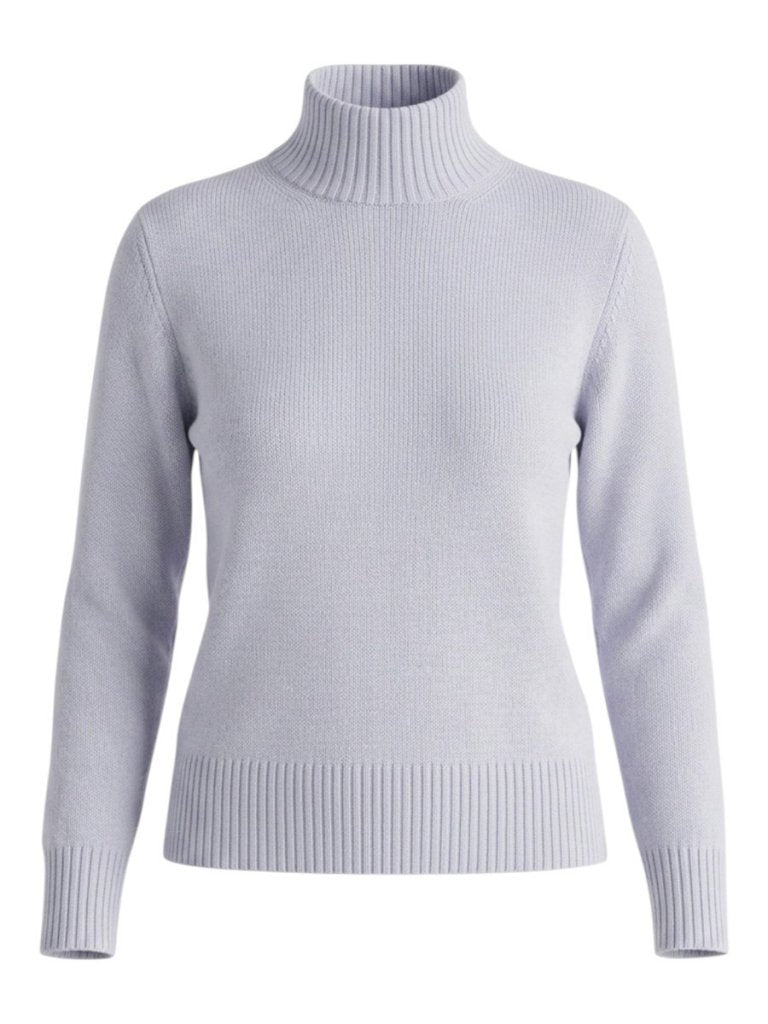 Gran Sasso Mock Turtle Neck Lyseblå Melange