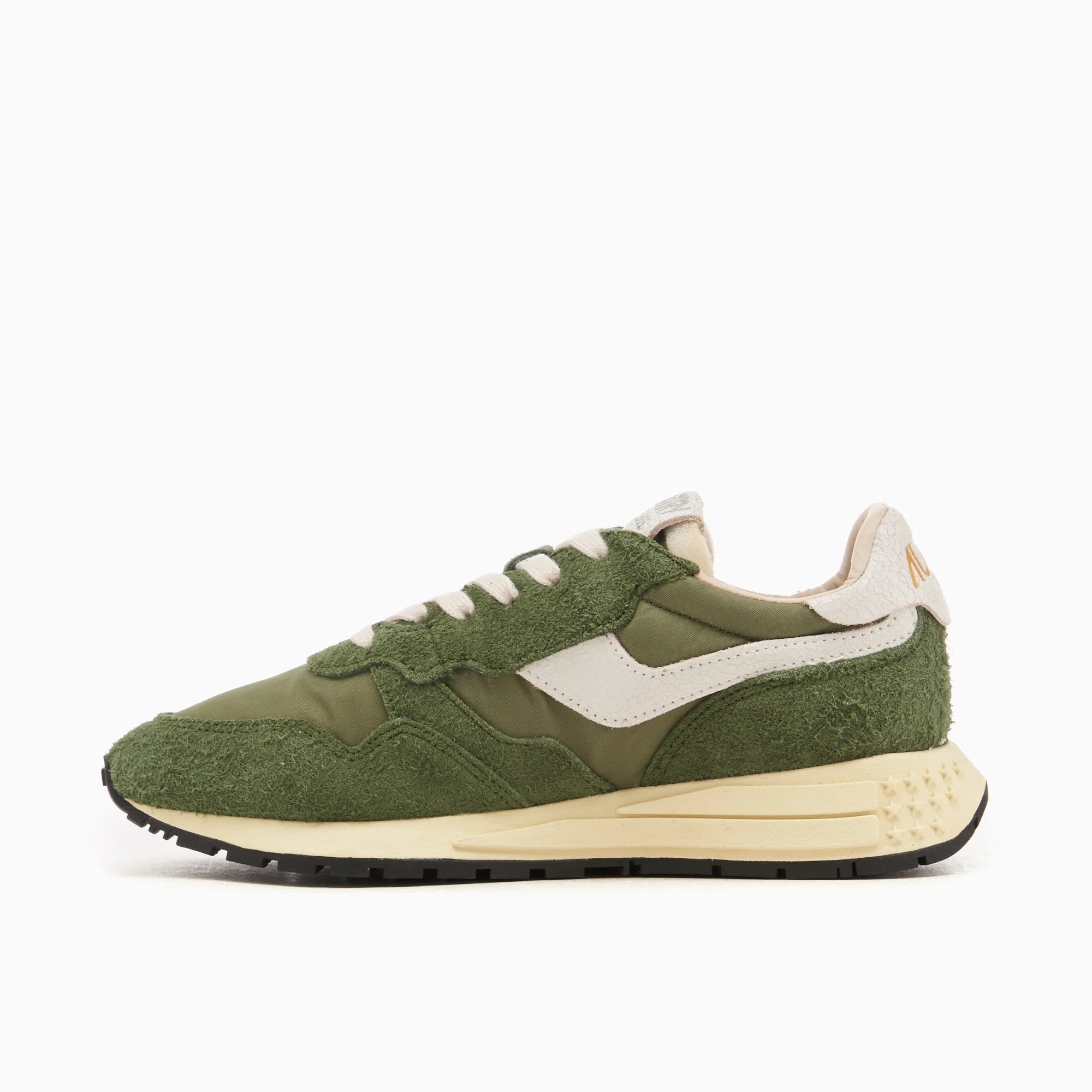 Autry Reelwind Ruskind Sneakers Militærgrøn/Hvid