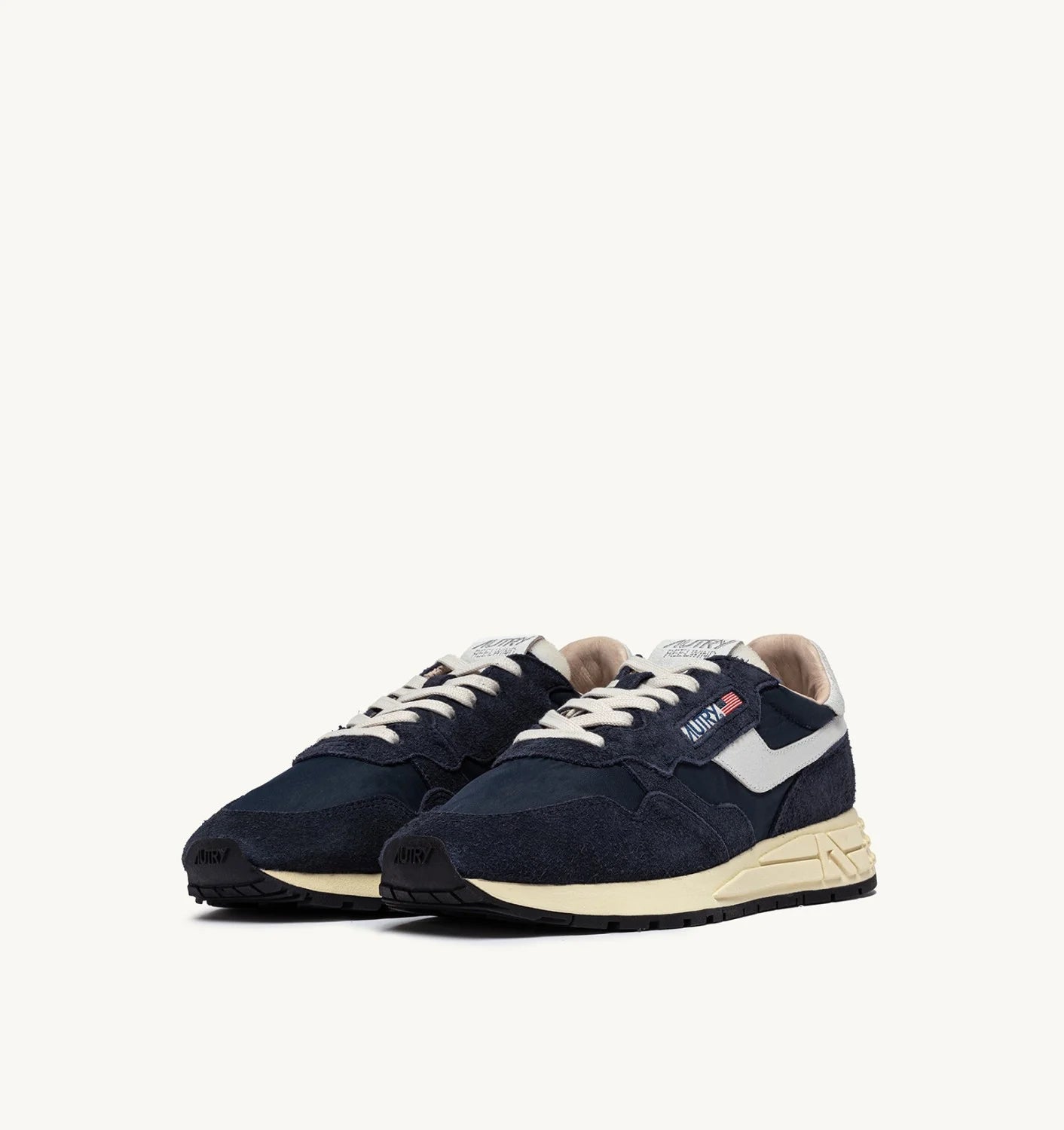 Autry Reelwind Ruskind Sneakers Blue Space/Hvid