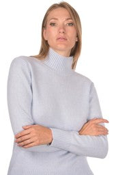 Gran Sasso Mock Turtle Neck Lyseblå Melange